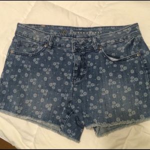 LC Lauren Conrad Floral Denim Shorts